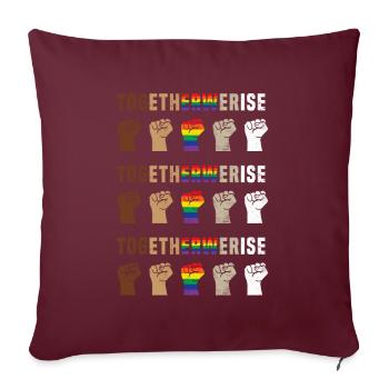 Ensemble, nous élevons BLM Black Lives Matter - Housse de coussin décorative 45 x 45 cm - bordeaux - Devant