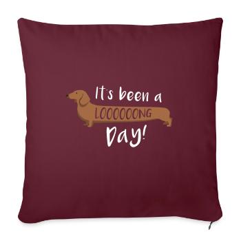 Ça a été un chien de saucisse drôle de longue journée - Housse de coussin décorative 45 x 45 cm - bordeaux - Devant