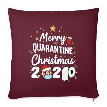 Joyeux Noël 2020 en quarantaine - Housse de coussin décorative 45 x 45 cm - bordeaux - Devant
