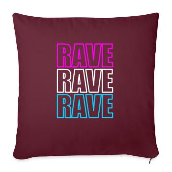 Rave Raver de musique techno - Housse de coussin décorative 45 x 45 cm - bordeaux - Devant