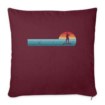 Paddleboarding Retro Sunset Paddleboard - Sofakissenbezug 45 x 45 cm - Burgunderrot - Vorne