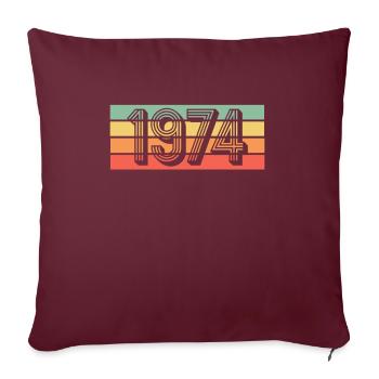 Année 1974 - Housse de coussin décorative 45 x 45 cm - bordeaux - Devant