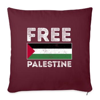 Free Gaza Palestine Flag Arabe Cadeau - Housse de coussin décorative 45 x 45 cm - bordeaux - Devant