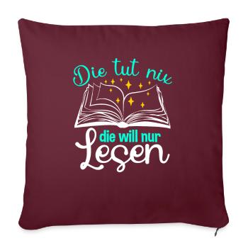 Le rat de lecture veut juste lire - Housse de coussin décorative 45 x 45 cm - bordeaux - Devant