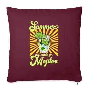 Summers are made for Mojitos - Housse de coussin décorative 45 x 45 cm - bordeaux - Devant