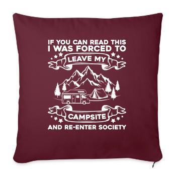 Camping Camping Campsite Camping - Housse de coussin décorative 45 x 45 cm - bordeaux - Devant