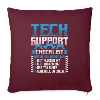 Drôle de liste de contrôle du support technique Helpdesk - Housse de coussin décorative 45 x 45 cm - bordeaux - Devant