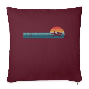 Vintage Moped Retro Sunset Cadeau - Housse de coussin décorative 45 x 45 cm - bordeaux - Devant
