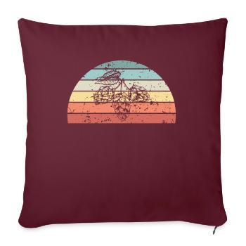 Retro Brewing Sunset Bière vintage Sunrise - Housse de coussin décorative 45 x 45 cm - bordeaux - Devant
