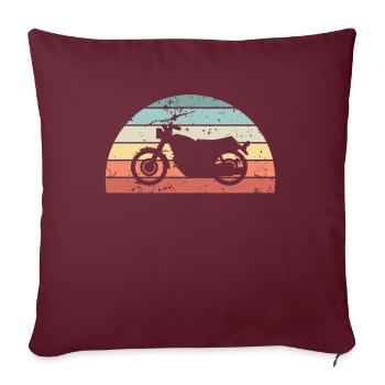 Rétro Moto Sunset Vintage Motorbike - Housse de coussin décorative 45 x 45 cm - bordeaux - Devant