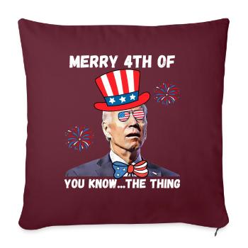 Biden étourdi, joyeux 4ème d’entre vous sait - Housse de coussin décorative 45 x 45 cm - bordeaux - Devant
