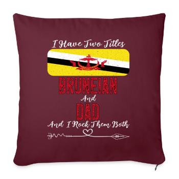 Drapeau brunéien du père Brunei pour la fête des pères - Housse de coussin décorative 45 x 45 cm - bordeaux - Devant