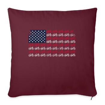 Cyclisme 4 juillet Bicycle Distressed American - Housse de coussin décorative 45 x 45 cm - bordeaux - Devant