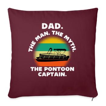 Papa l’homme le mythe le capitaine ponton - Housse de coussin décorative 45 x 45 cm - bordeaux - Devant