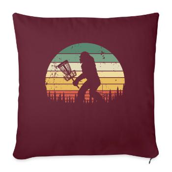 Lustige Bigfoot Disc Golf Bäume Vintage Sonnenuntergang - Sofakissenbezug 45 x 45 cm - Burgunderrot - Vorne