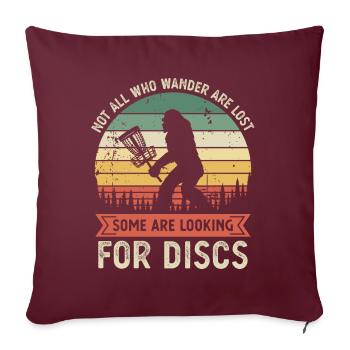 Lustige Disc Golf Bigfoot Sasquash Vintage Sonnenuntergang - Sofakissenbezug 45 x 45 cm - Burgunderrot - Vorne