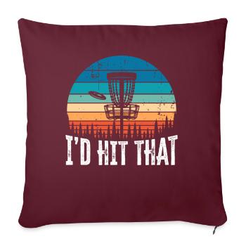Ich würde dieses lustige Disc Golf Sunset Geschenk treffen - Sofakissenbezug 45 x 45 cm - Burgunderrot - Vorne