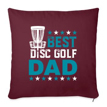Bester Disc Golf Dad Fathers Day - Sofakissenbezug 45 x 45 cm - Burgunderrot - Vorne