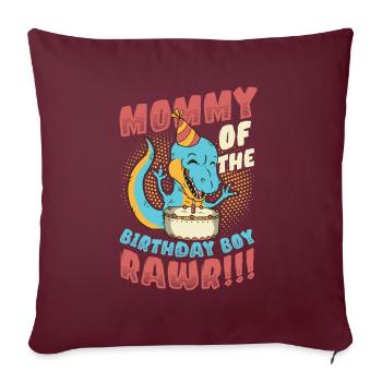 Dinosaure Maman d’Birthday Boy - Housse de coussin décorative 45 x 45 cm - bordeaux - Devant