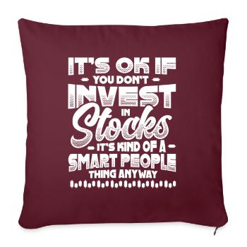 Investir, Investisseur Boursier. - Housse de coussin décorative 45 x 45 cm - bordeaux - Devant