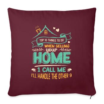 Que faire lorsque vous vendez votre maison - Housse de coussin décorative 45 x 45 cm - bordeaux - Devant