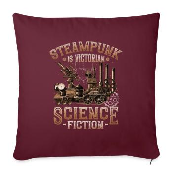 Steampunk est une science-fiction victorienne - Housse de coussin décorative 45 x 45 cm - bordeaux - Devant