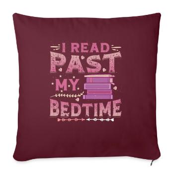 Je lis après l’heure du coucher, je lis des livres. - Housse de coussin décorative 45 x 45 cm - bordeaux - Devant