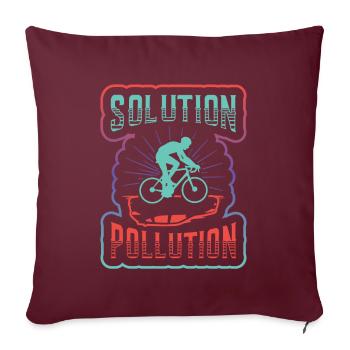 Solution de Polution Protection de l’environnement Cyclisme. - Housse de coussin décorative 45 x 45 cm - bordeaux - Devant
