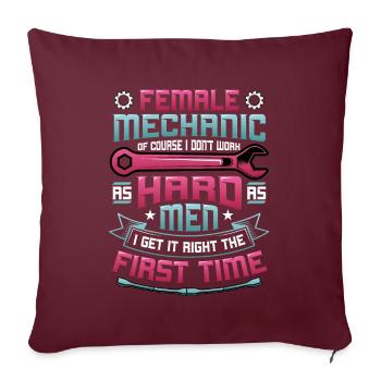 Mécanicien - Housse de coussin décorative 45 x 45 cm - bordeaux - Devant