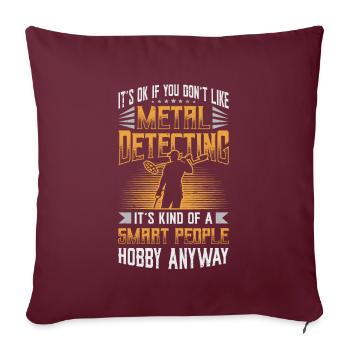 Détecteur de métaux, passe-temps, détection de métaux. - Housse de coussin décorative 45 x 45 cm - bordeaux - Devant
