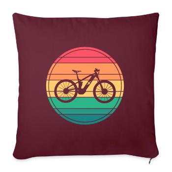 Vintage Retro EBike Sunset - Housse de coussin décorative 45 x 45 cm - bordeaux - Devant