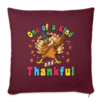 Une dinde pour l’autisme unique en son genre et reconnaissante - Housse de coussin décorative 45 x 45 cm - bordeaux - Devant