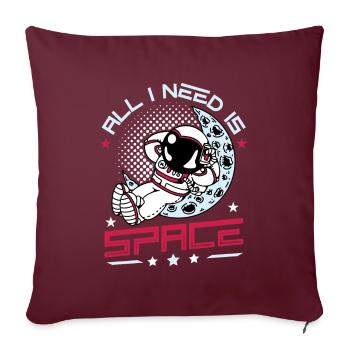 J’ai juste besoin d’espace, astronaute. - Housse de coussin décorative 45 x 45 cm - bordeaux - Devant