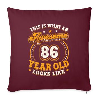 Voilà à quoi ressemble un grand homme de 86 ans. - Housse de coussin décorative 45 x 45 cm - bordeaux - Devant