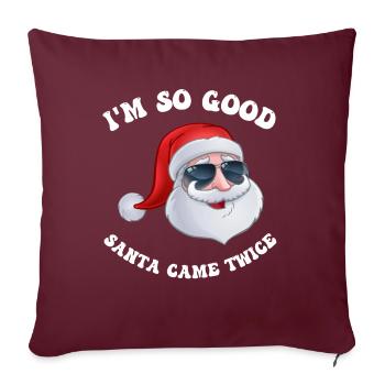 Je suis si bon Père Noël est venu deux fois chemise, couple coquin - Housse de coussin décorative 45 x 45 cm - bordeaux - Devant