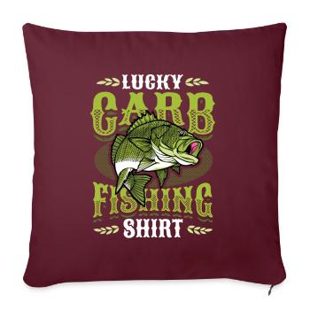 Lucky Carb Fishing - Sofakissenbezug 45 x 45 cm - Burgunderrot - Vorne