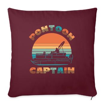 Ponton bateau, capitaine ponton - Housse de coussin décorative 45 x 45 cm - bordeaux - Devant