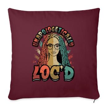 Unapologetisch Gelockte Dreadlocks Melanin Schwarz - Sofakissenbezug 45 x 45 cm - Burgunderrot - Vorne