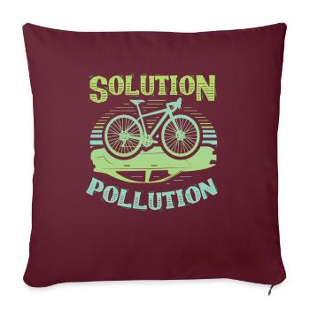 Solution de Polution Protection de l’environnement Cyclisme - Housse de coussin décorative 45 x 45 cm - bordeaux - Devant