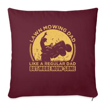 Papa tondre la pelouse - Housse de coussin décorative 45 x 45 cm - bordeaux - Devant