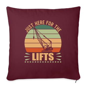 Juste ici pour les grutiers élévateurs - Housse de coussin décorative 45 x 45 cm - bordeaux - Devant