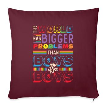 Größere Probleme Als Jungs, Die Jungs Küssen - Sofakissenbezug 45 x 45 cm - Burgunderrot - Vorne