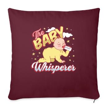 La chuchotrice, nounou, assistante maternelle, baby-sitter - Housse de coussin décorative 45 x 45 cm - bordeaux - Devant