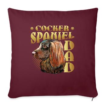 Cocker Spaniel Dad - Sofakissenbezug 45 x 45 cm - Burgunderrot - Vorne