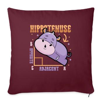 Hippotenuse, Gegenüberliegend, Angrenzend - Sofakissenbezug 45 x 45 cm - Burgunderrot - Vorne