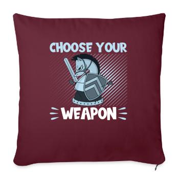 Schach Choose Your Weapon - Sofakissenbezug 45 x 45 cm - Burgunderrot - Vorne
