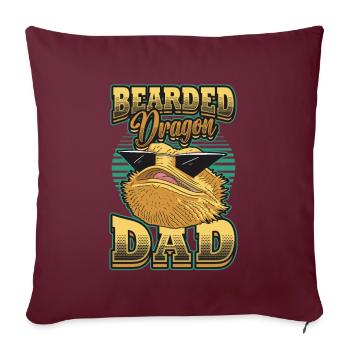 Meilleur père dragon barbu de tous les temps - Housse de coussin décorative 45 x 45 cm - bordeaux - Devant