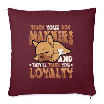 Bringen Sie Ihrem Hund Manieren Bei, Hundetrainer - Sofakissenbezug 45 x 45 cm - Burgunderrot - Vorne
