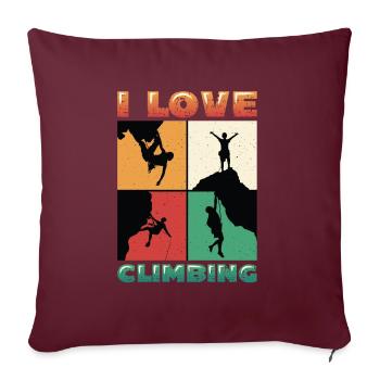 J’adore l’escalade, l’escalade - Housse de coussin décorative 45 x 45 cm - bordeaux - Devant