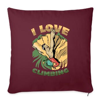 J’adore l’escalade, l’escalade - Housse de coussin décorative 45 x 45 cm - bordeaux - Devant